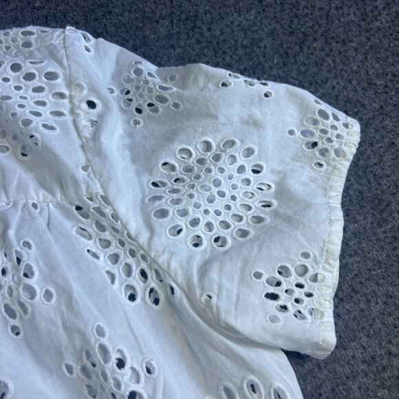 Michael Stars white eyelet button front Top Summer Sz M cottagecore - Picture 5 of 11